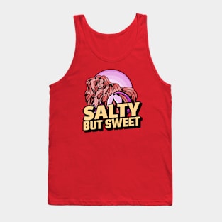 Salty But Sweet Mermaid Design Tank Top